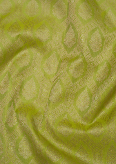 Parrot Green Zariwork Pure Silk Saree-Koskii