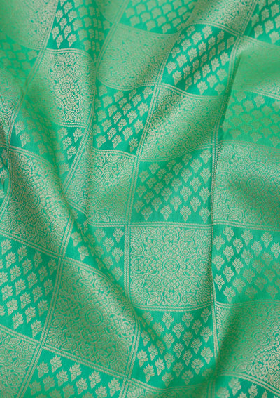 Parrot Green Zariwork Pure Silk Saree