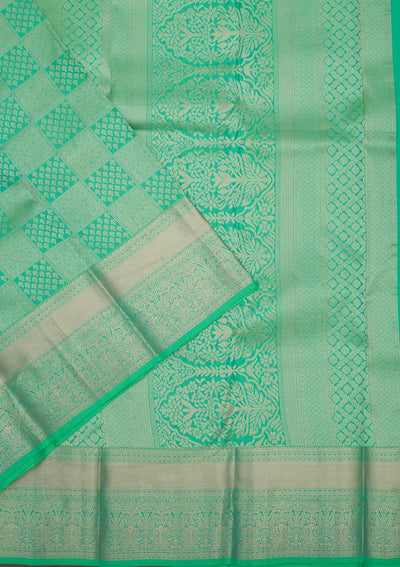 Parrot Green Zariwork Pure Silk Saree