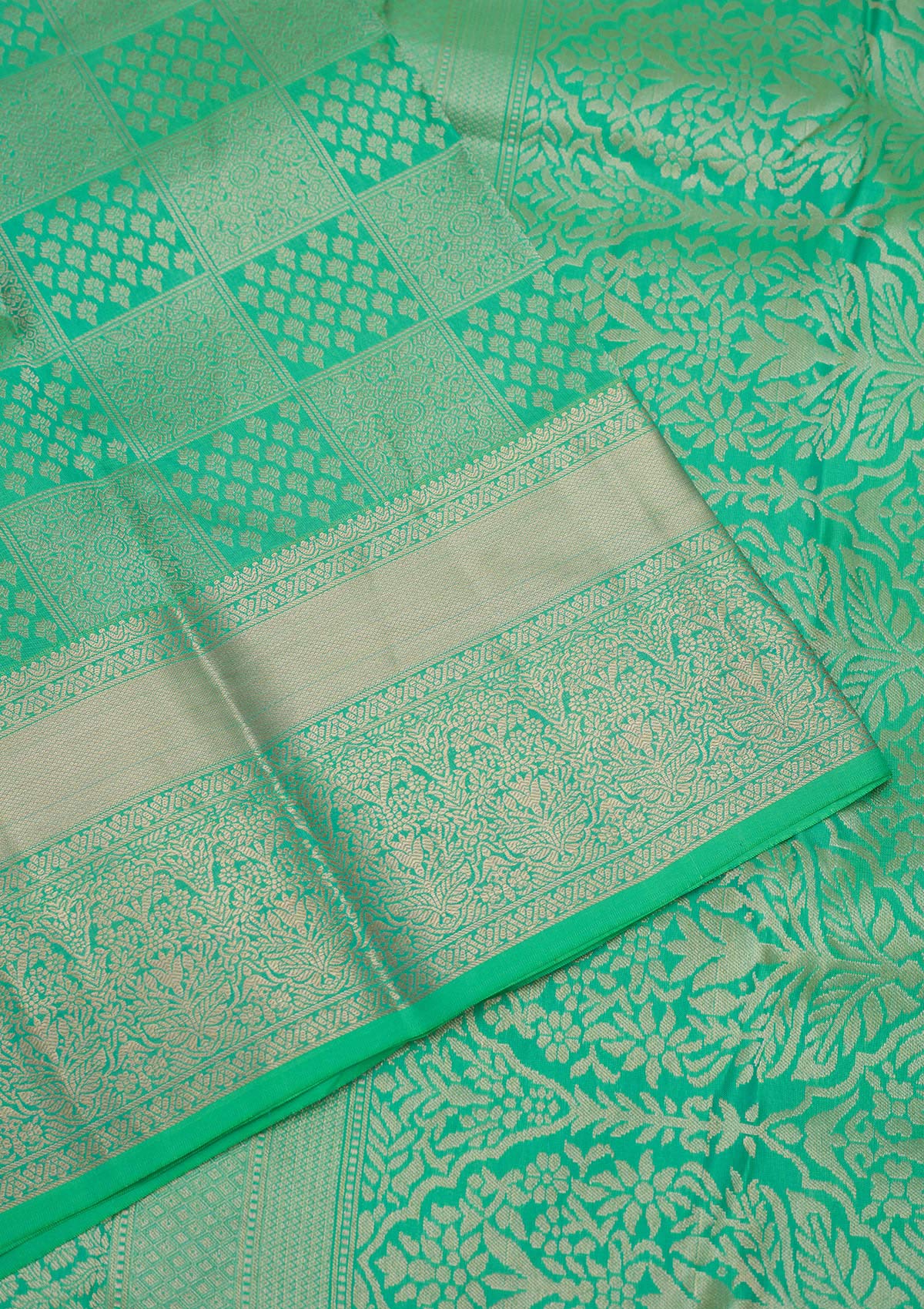 Parrot Green Zariwork Pure Silk Saree