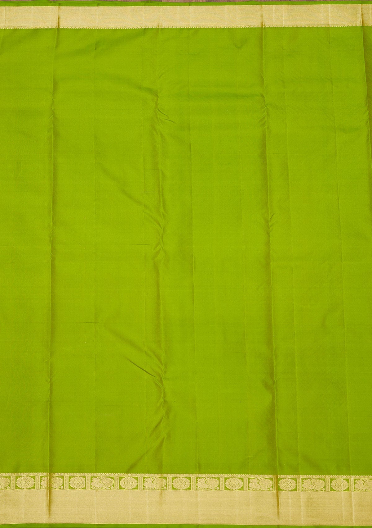 Parrot Green Zariwork Pure Silk Saree-Koskii