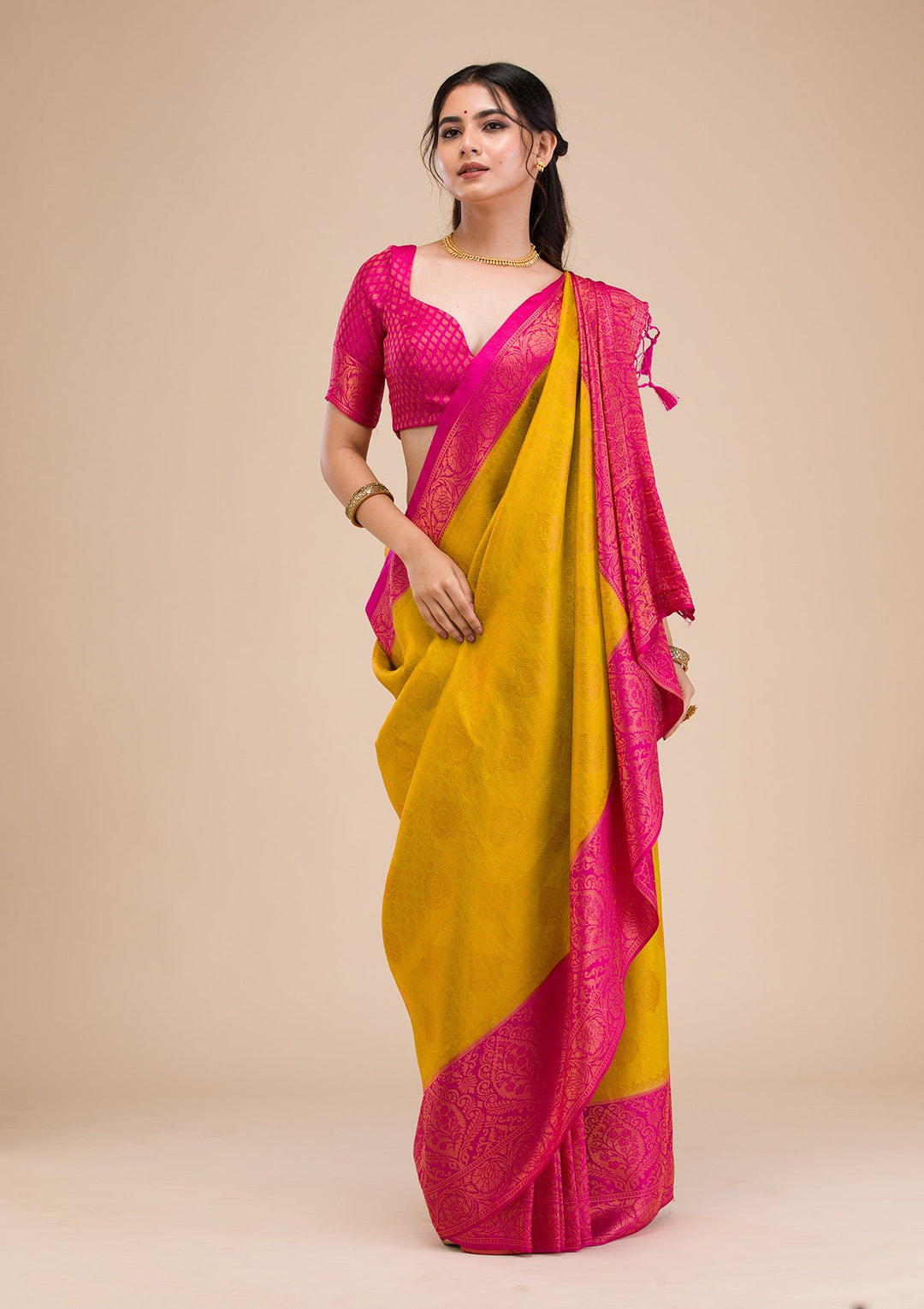 Parrot Green Zariwork Soft Silk Saree-Koskii