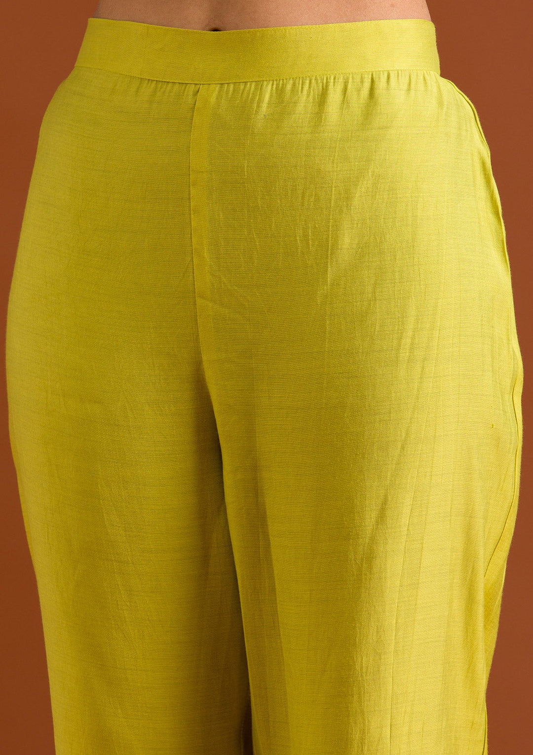 Parrot Green Zariwork Tissue Readymade Salwar Suit-Koskii