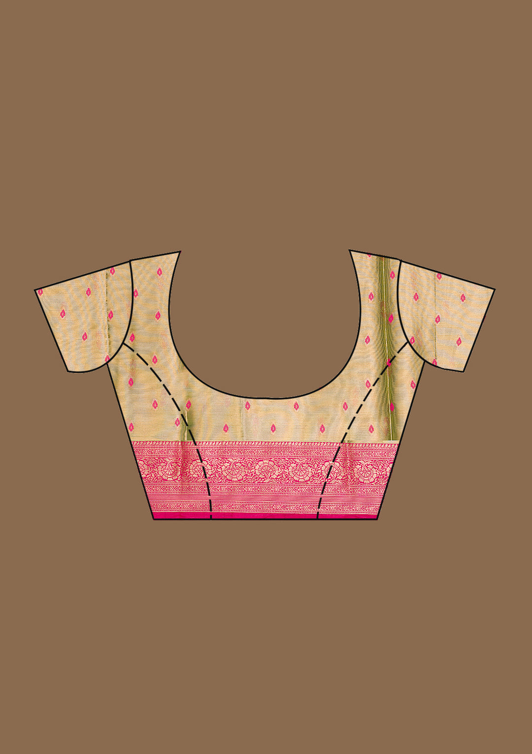 Parrot Green Zariwork Tissue Saree