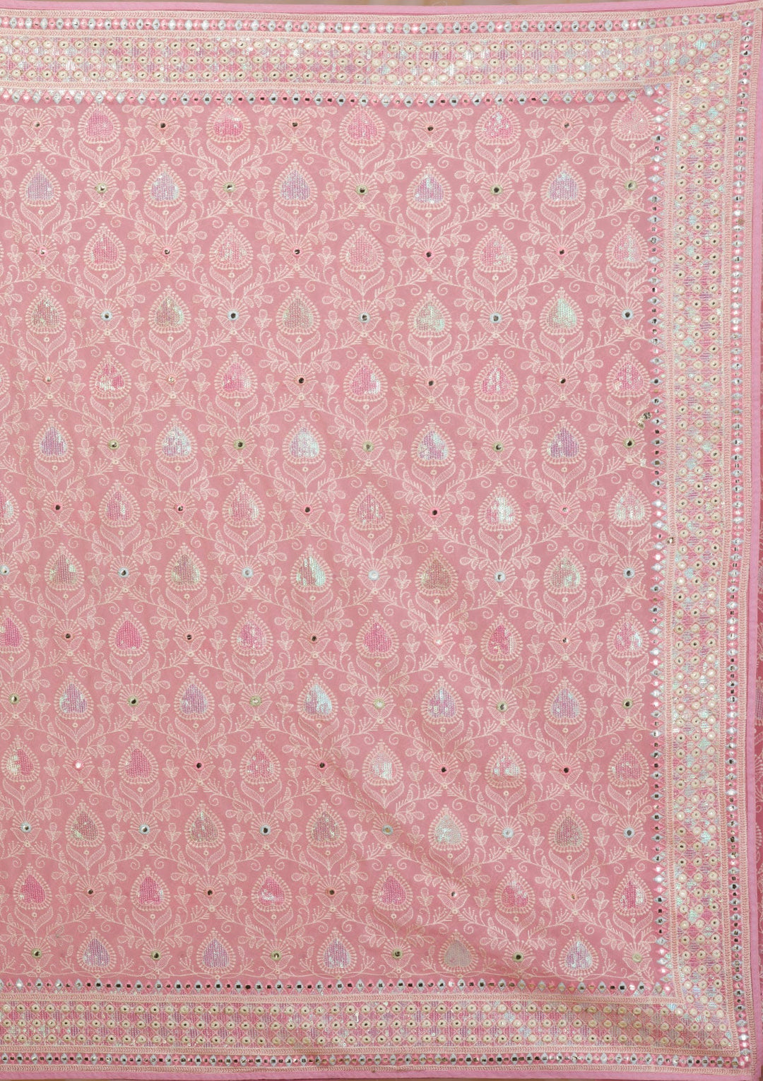 Peach Gotapatti Georgette Saree-Koskii