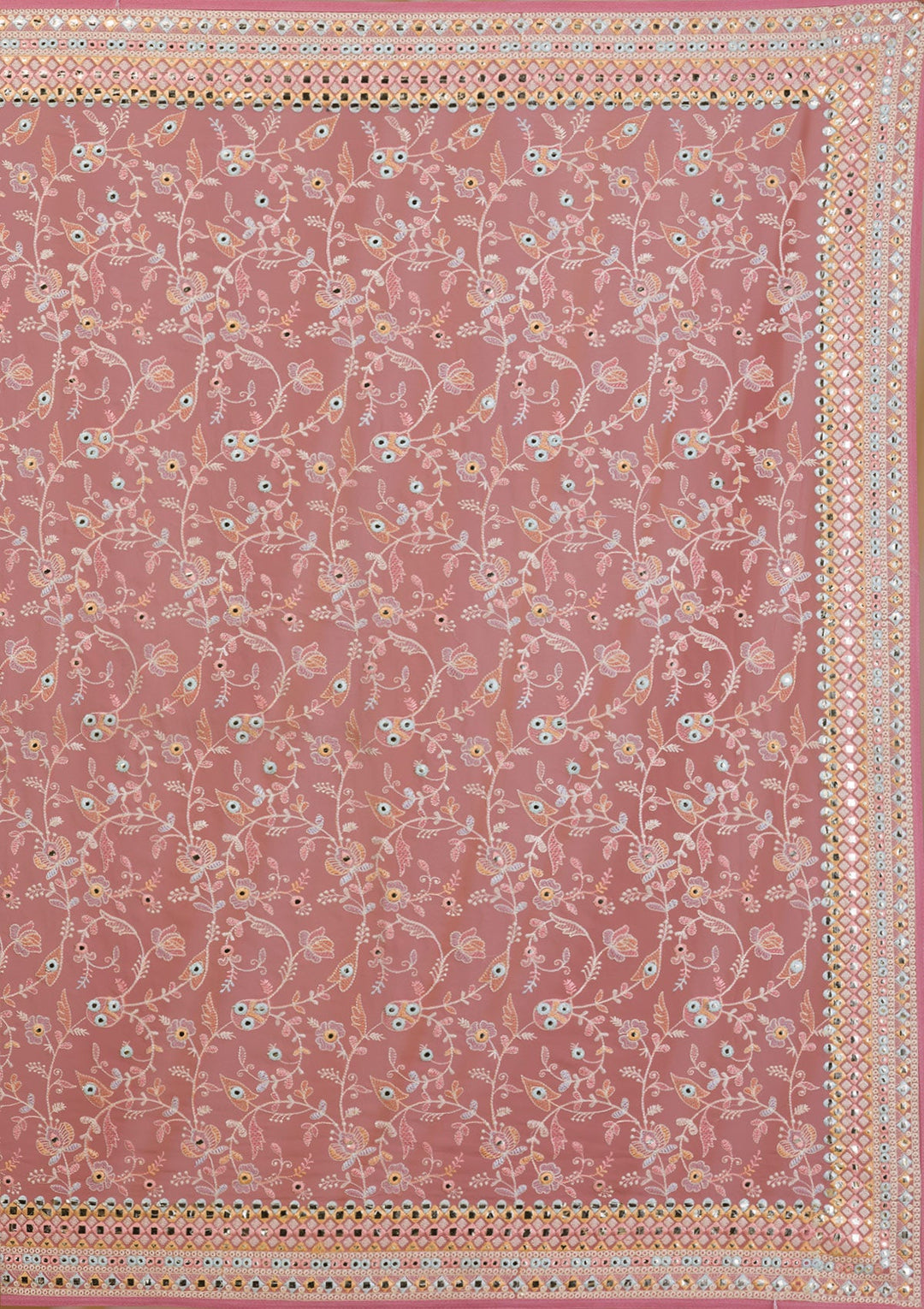 Peach Gotapatti Georgette Saree-Koskii