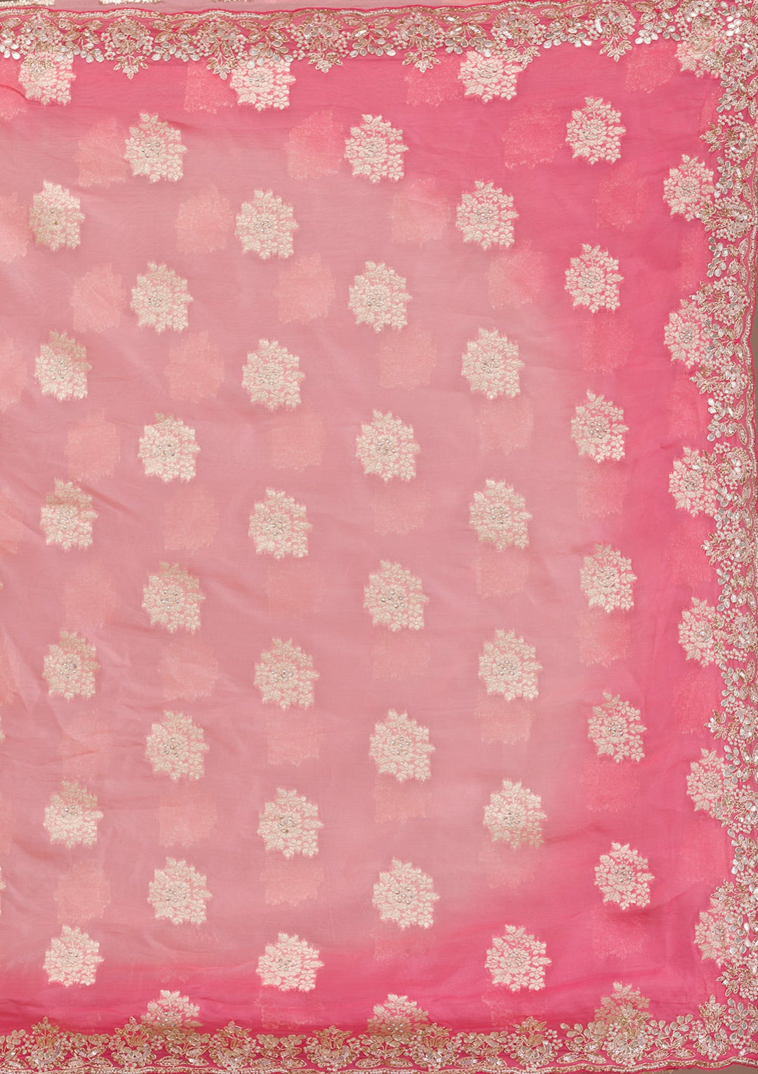 Peach Gotapatti Tissue Saree-Koskii