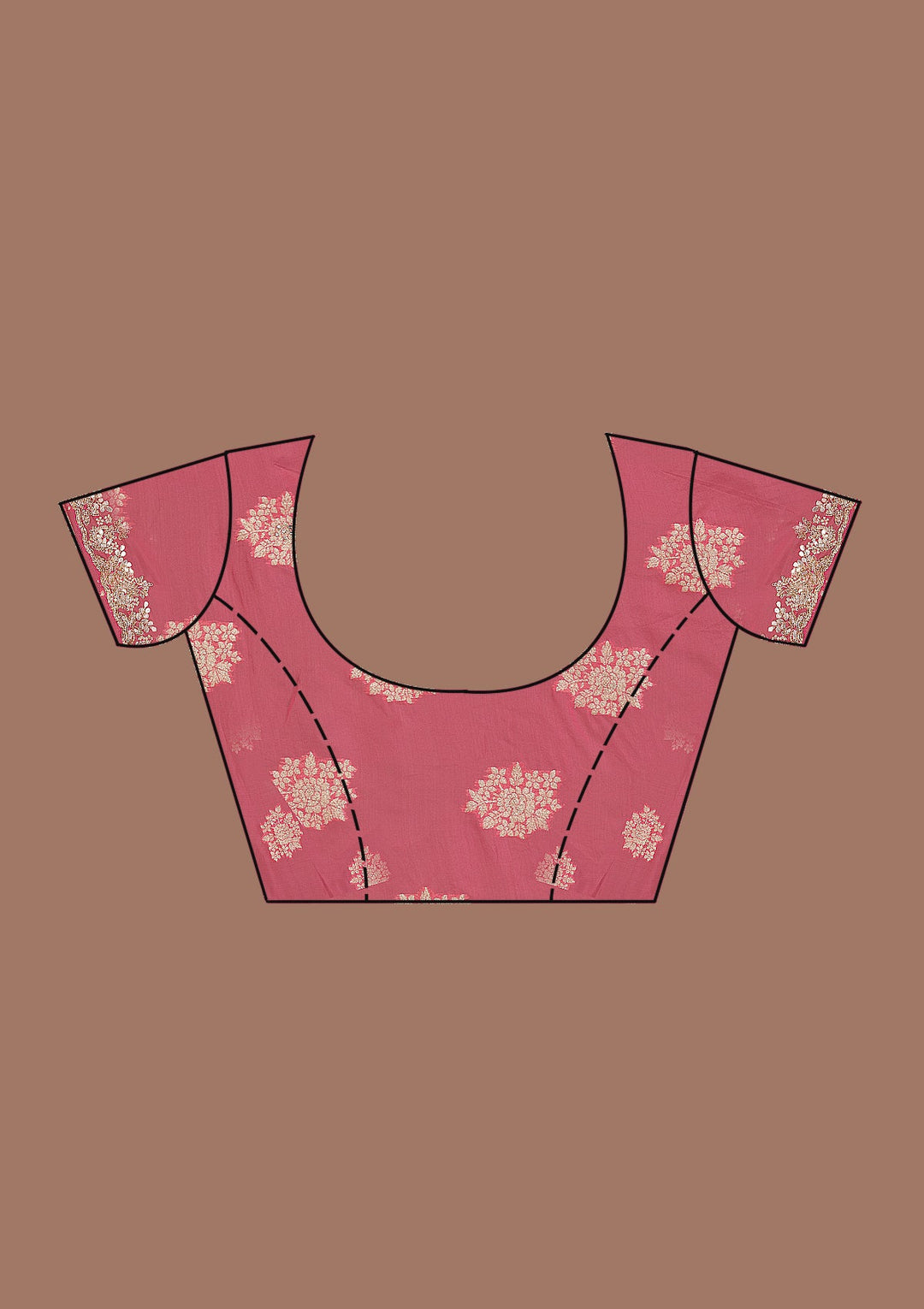 Peach Gotapatti Tissue Saree-Koskii