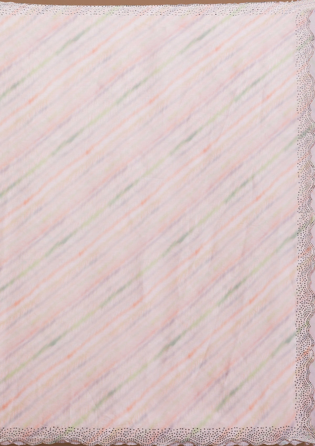 Peach Printed Satin Saree-Koskii