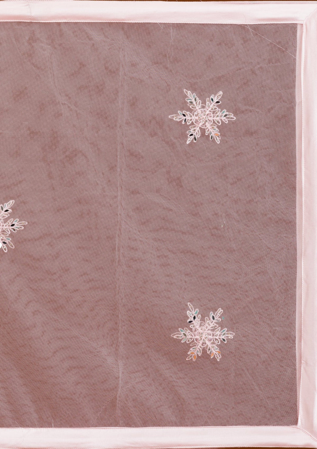 Peach Stonework Mirrorwork Readymade Lehenga-Koskii