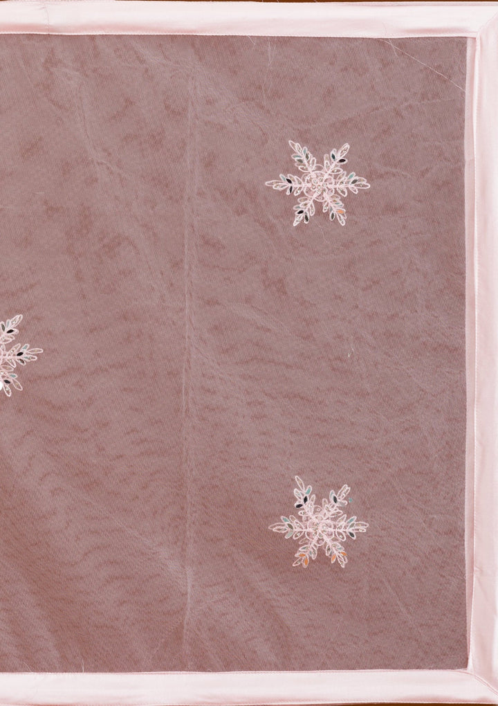 Peach Stonework Mirrorwork Readymade Lehenga-Koskii