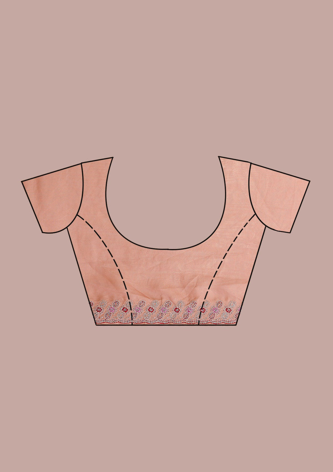 Peach Stonework Net Saree-Koskii