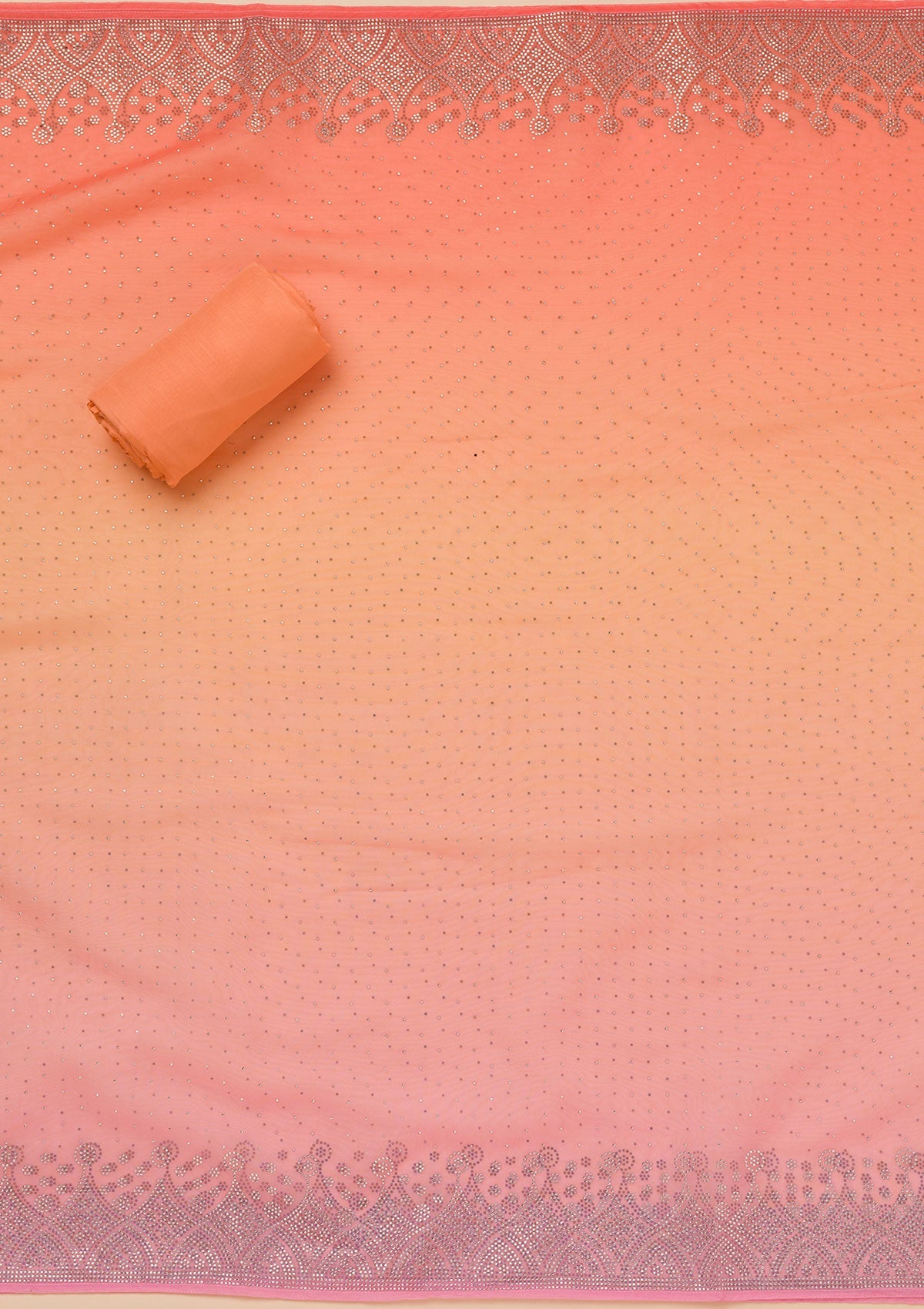Peach Stonework Tissue Unstitched Salwar Suit