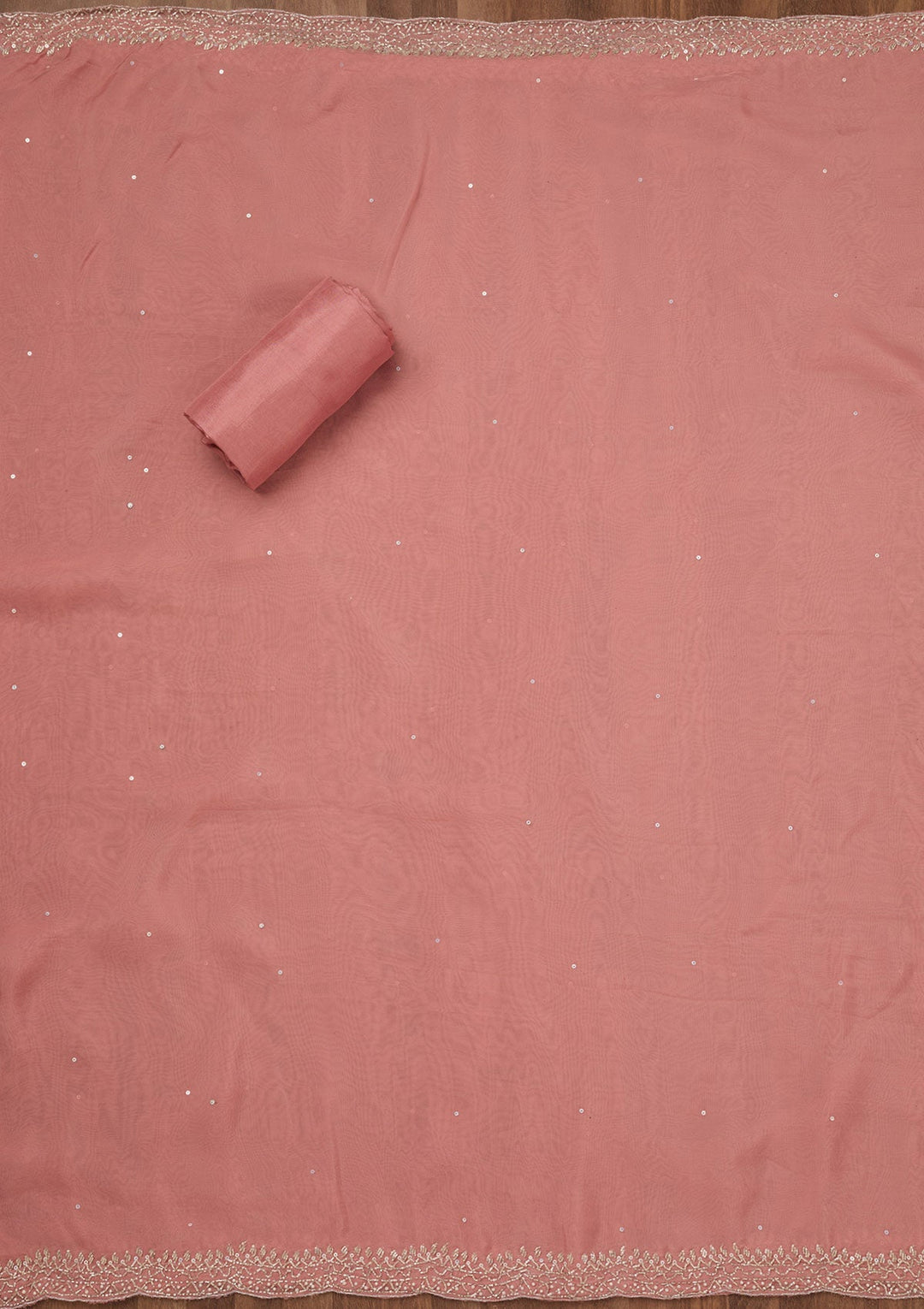 Peach Stonework Tissue Unstitched Salwar Suit-Koskii