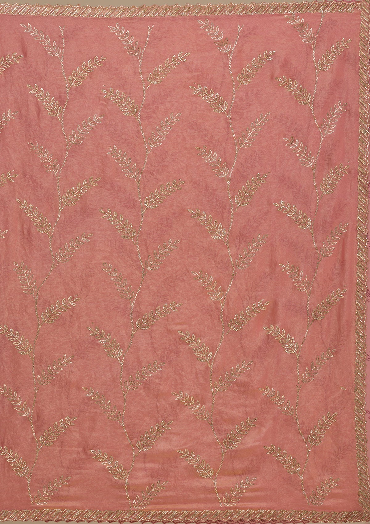 Peach Stonework Tissue Saree-Koskii