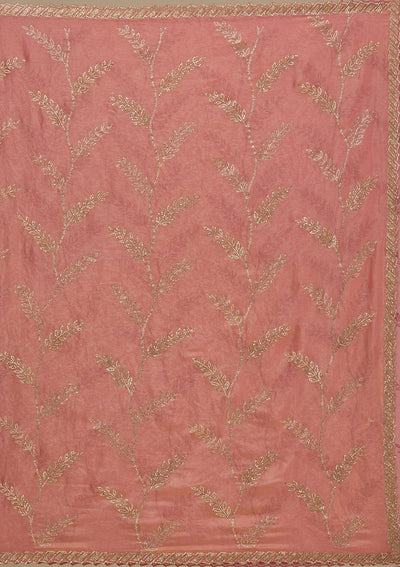 Peach Stonework Tissue Saree-Koskii