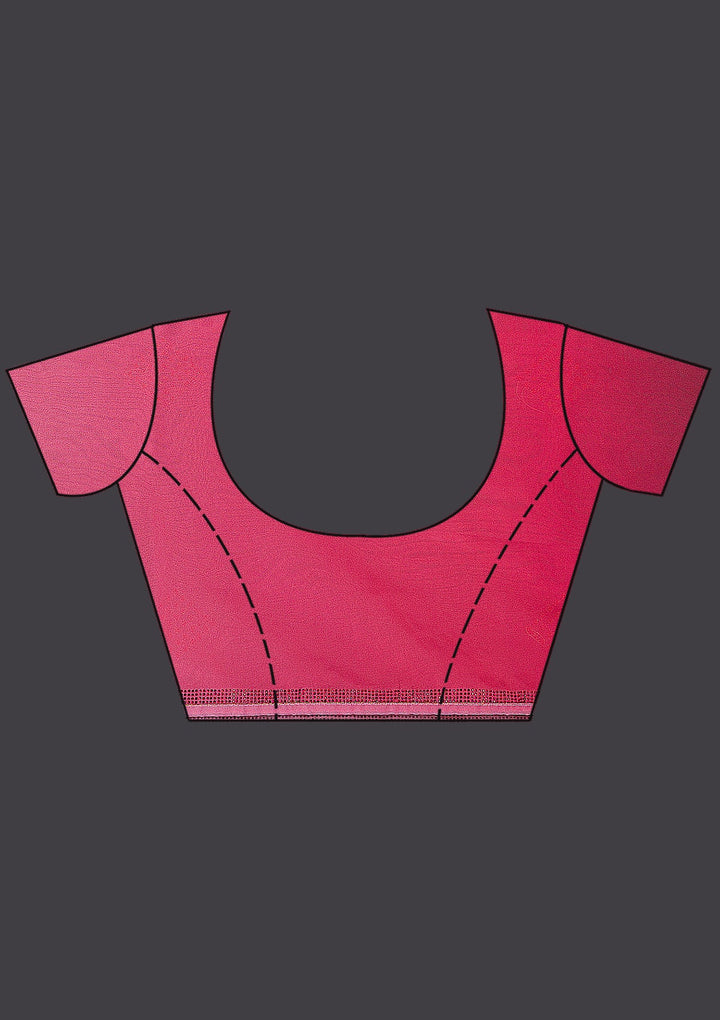 Pink Stonework Semi Crepe Designer Saree-Koskii