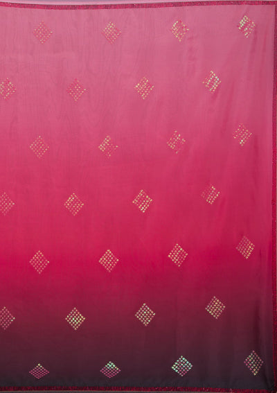 Pink Stonework Semi Crepe Designer Saree-Koskii