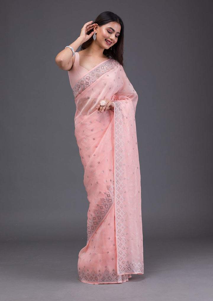 Wine Swarovski Banarasi Silk  Saree-Koskii