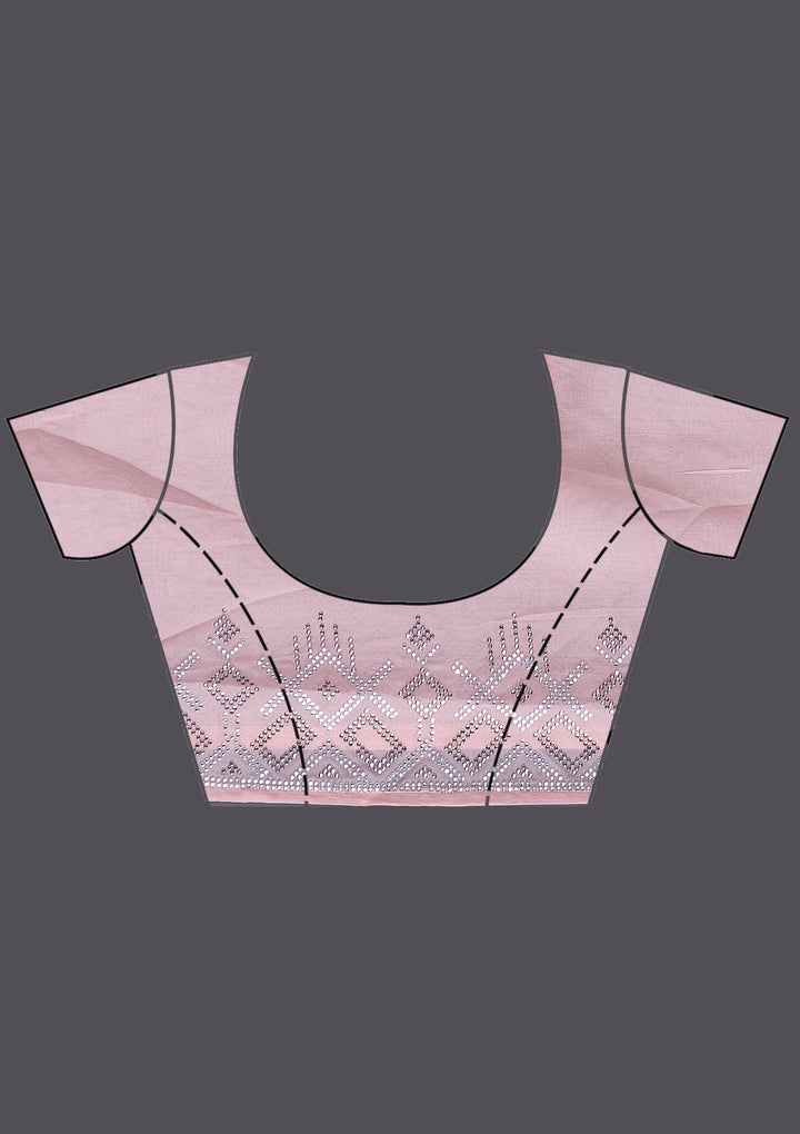 Wine Swarovski Banarasi Silk  Saree-Koskii