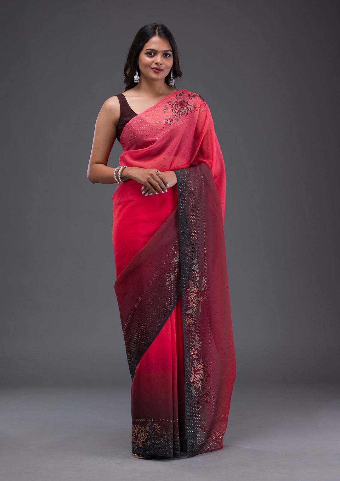 Lavender Sequins Shimmer Designer Saree-Koskii