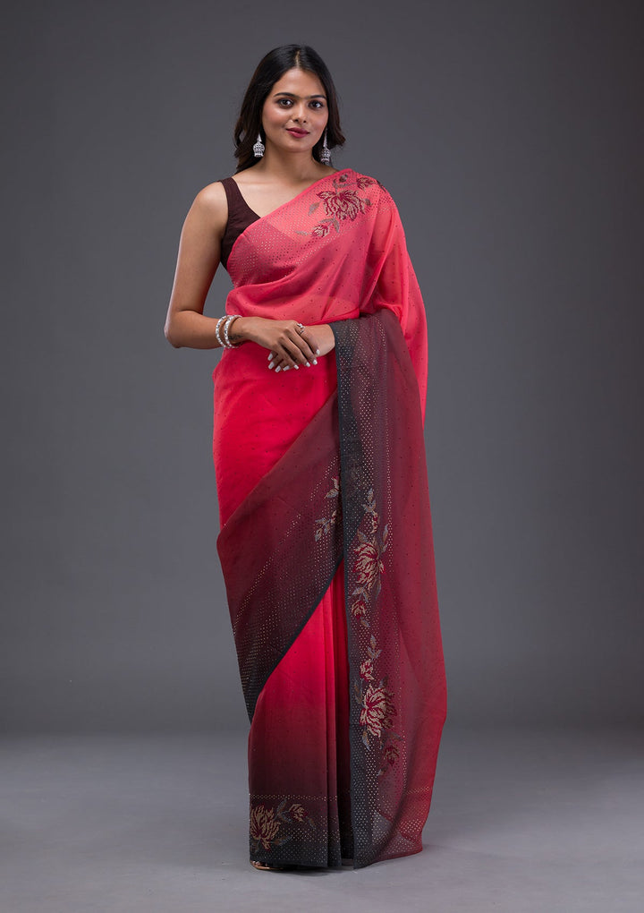 Lavender Sequins Shimmer Designer Saree-Koskii