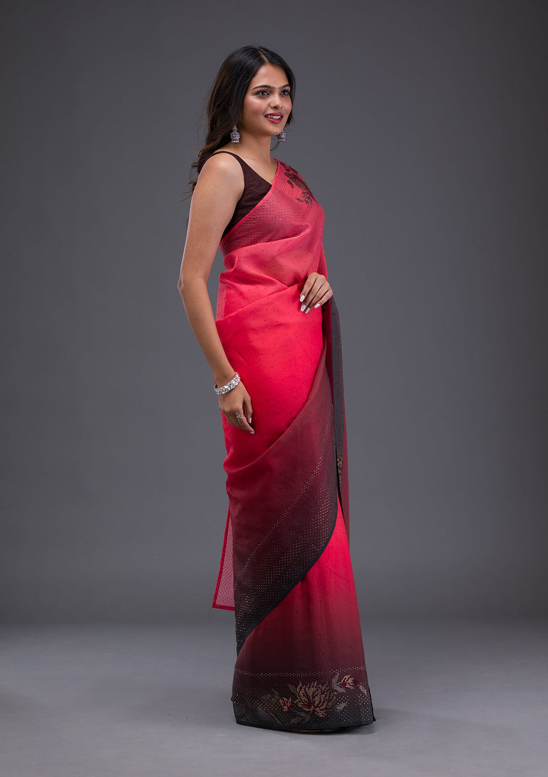 Lavender Sequins Shimmer Designer Saree-Koskii