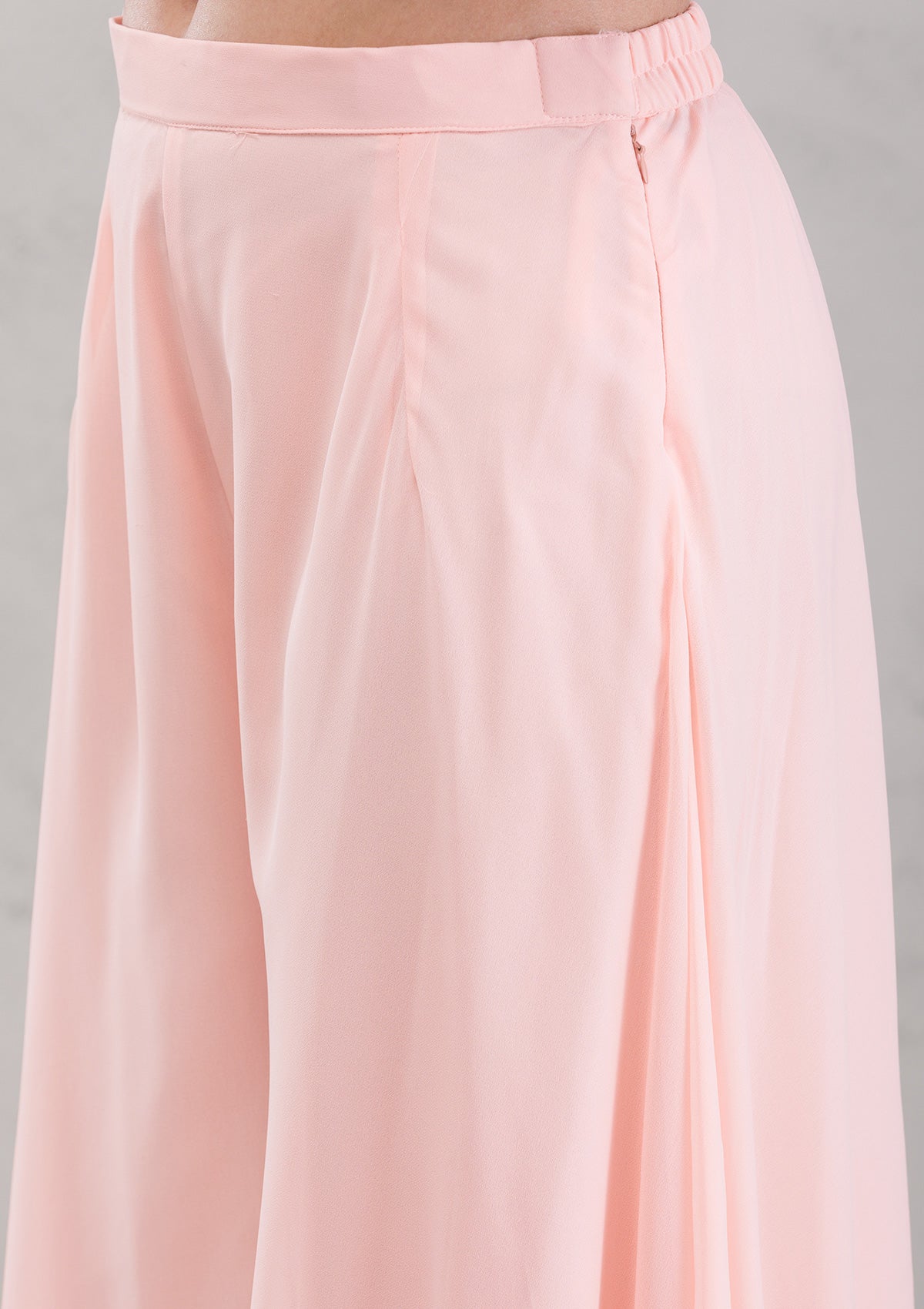 Peach Threadwork Georgette Readymade Salwar Suit