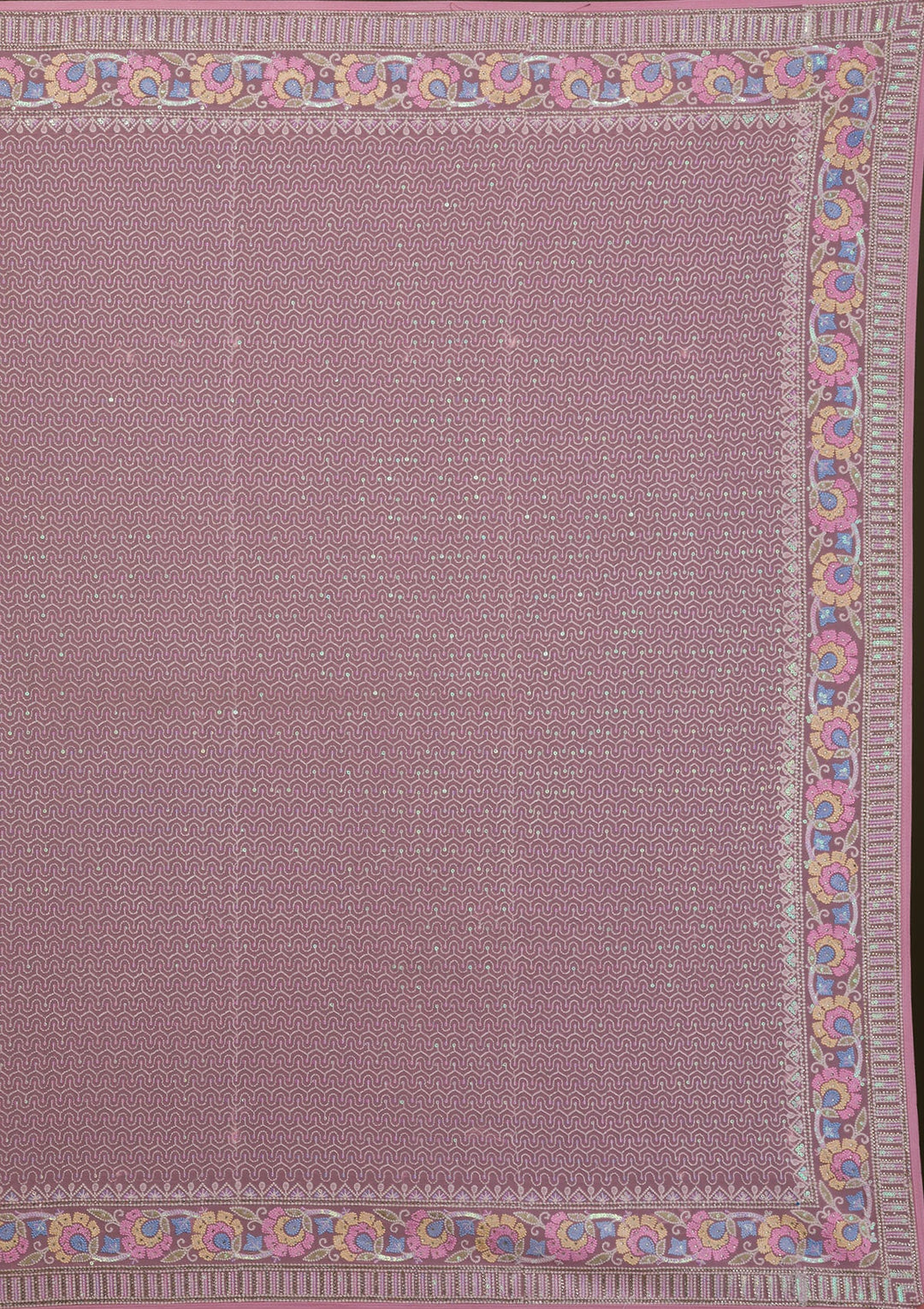 Peach Threadwork Georgette Saree-Koskii