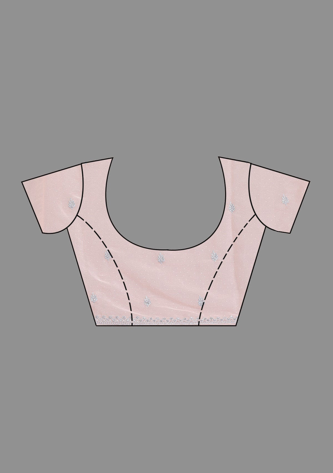 Peach Threadwork Georgette Saree-Koskii