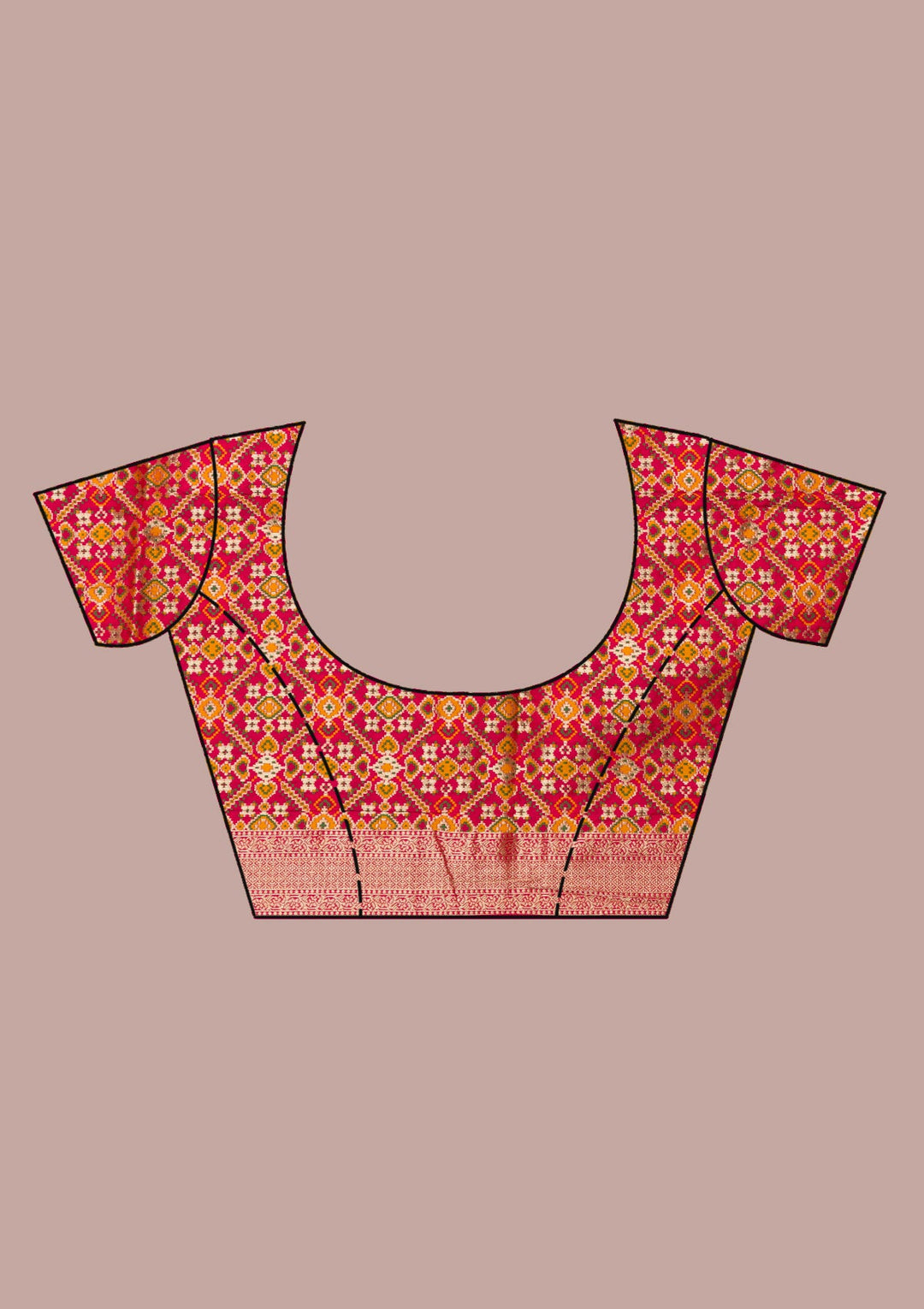 Peach Zariwork Art Silk Saree-Koskii