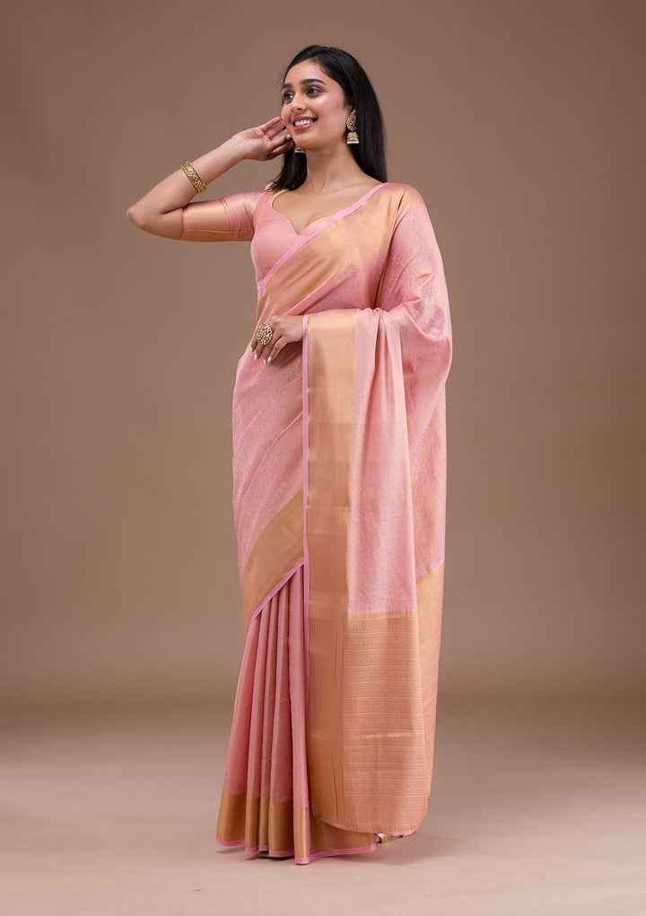 Mehendi Zariwork Crepe Designer Saree-Koskii