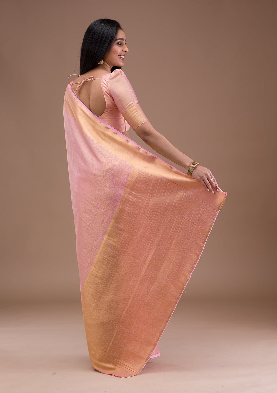 Mehendi Zariwork Crepe Designer Saree-Koskii