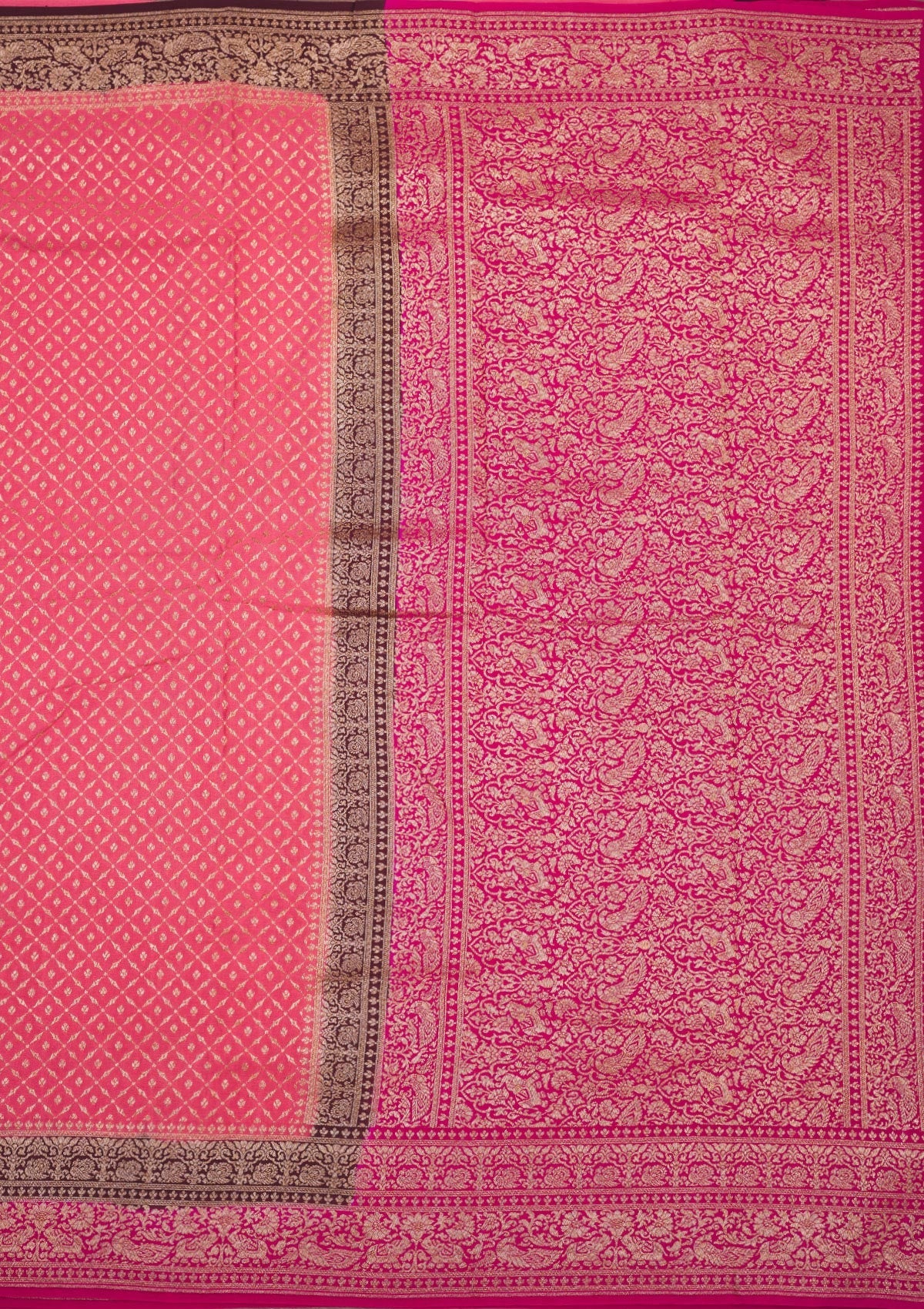 Peach Zariwork Art Silk Saree