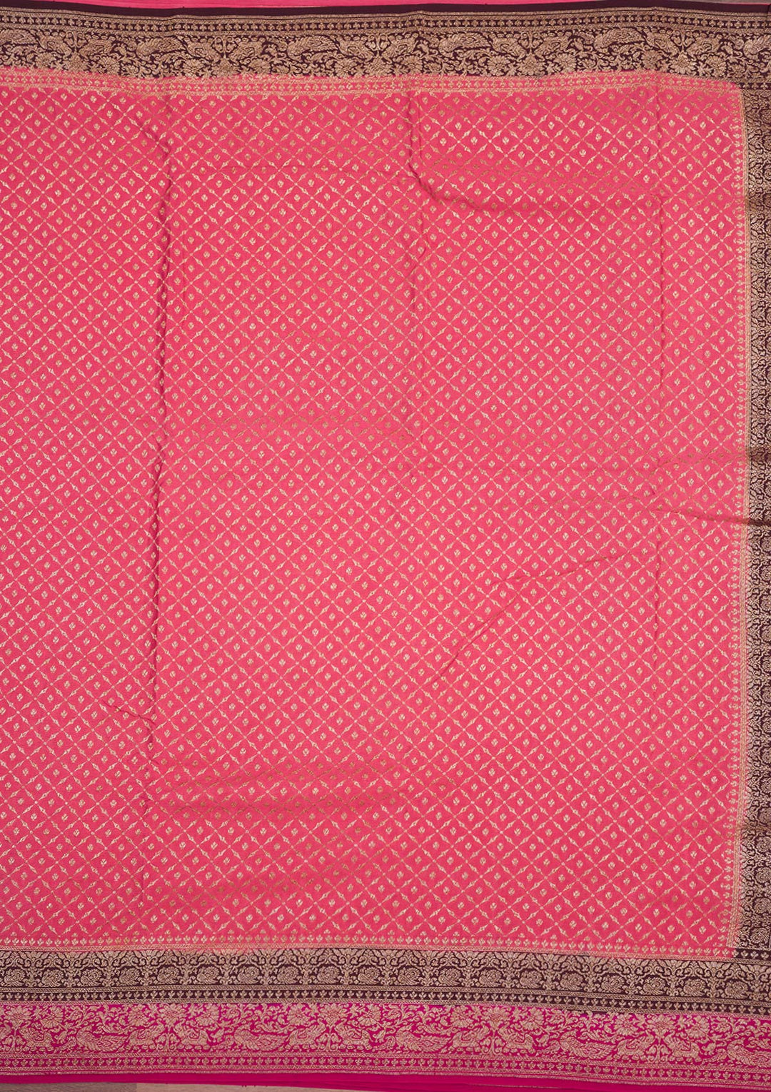 Peach Zariwork Pure Silk Saree