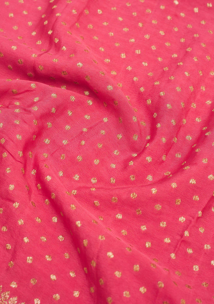 Peach Zariwork Pure Silk Saree