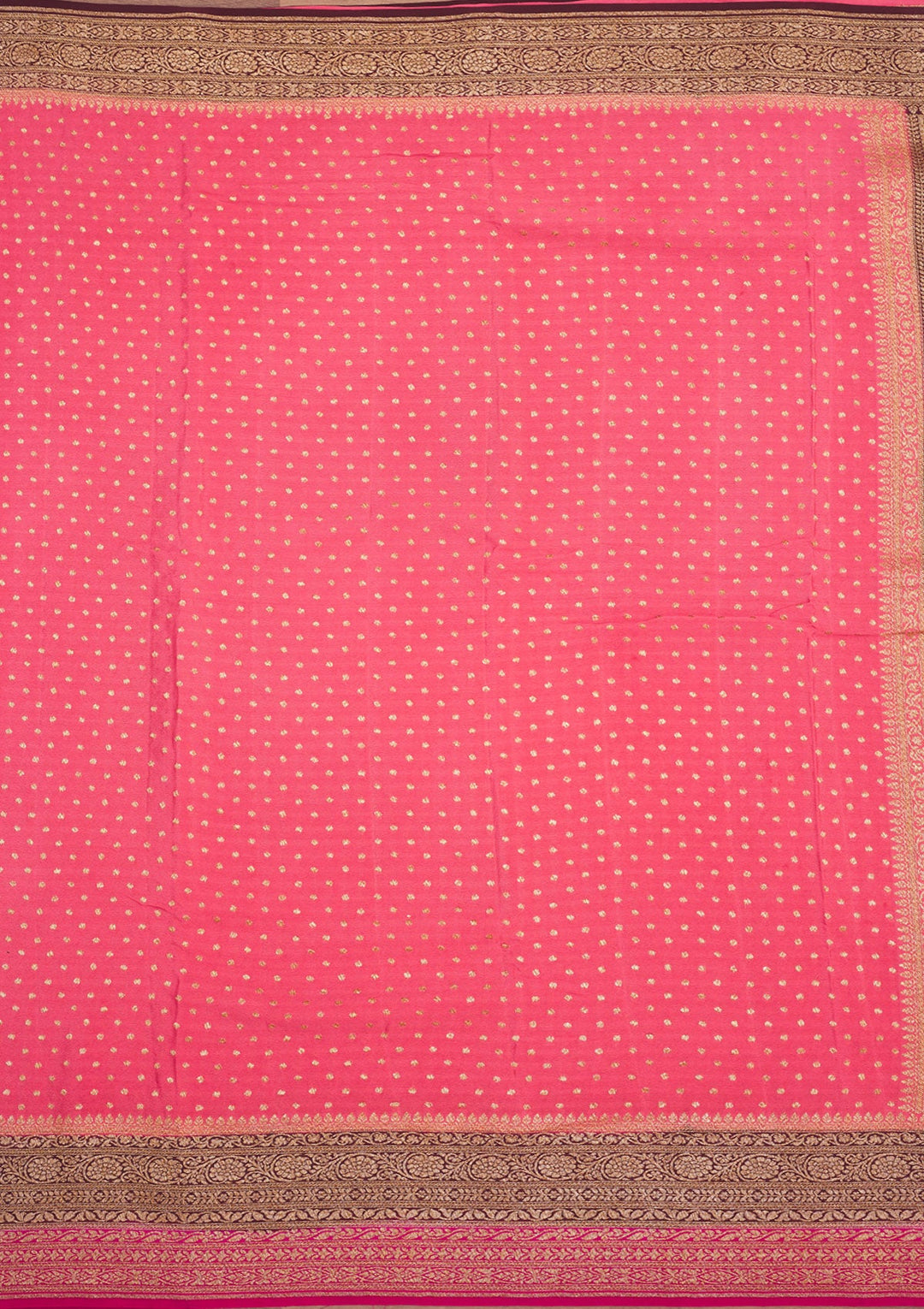 Peach Zariwork Pure Silk Saree