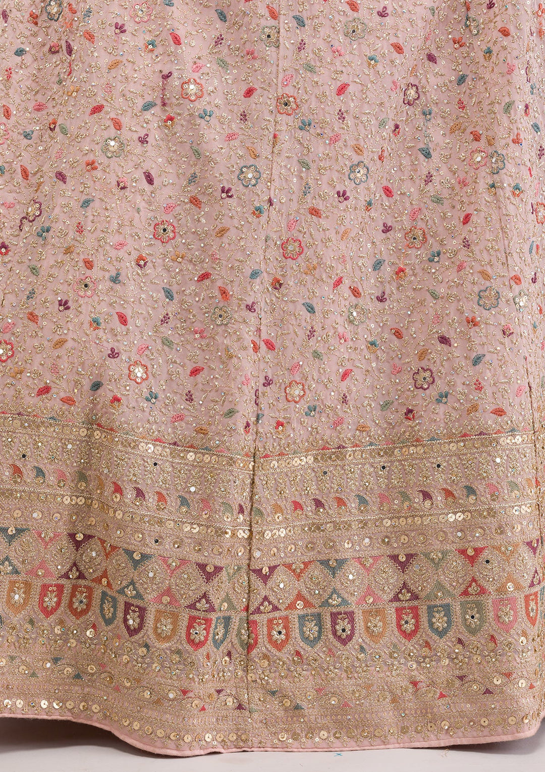 Peach Zariwork Georgette Gown-Koskii