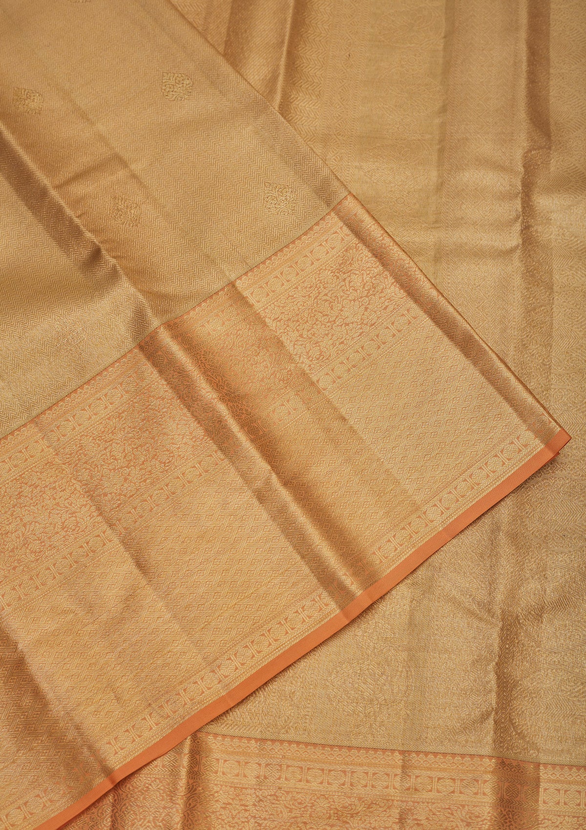 Peach Zariwork Pure Silk Saree-Koskii