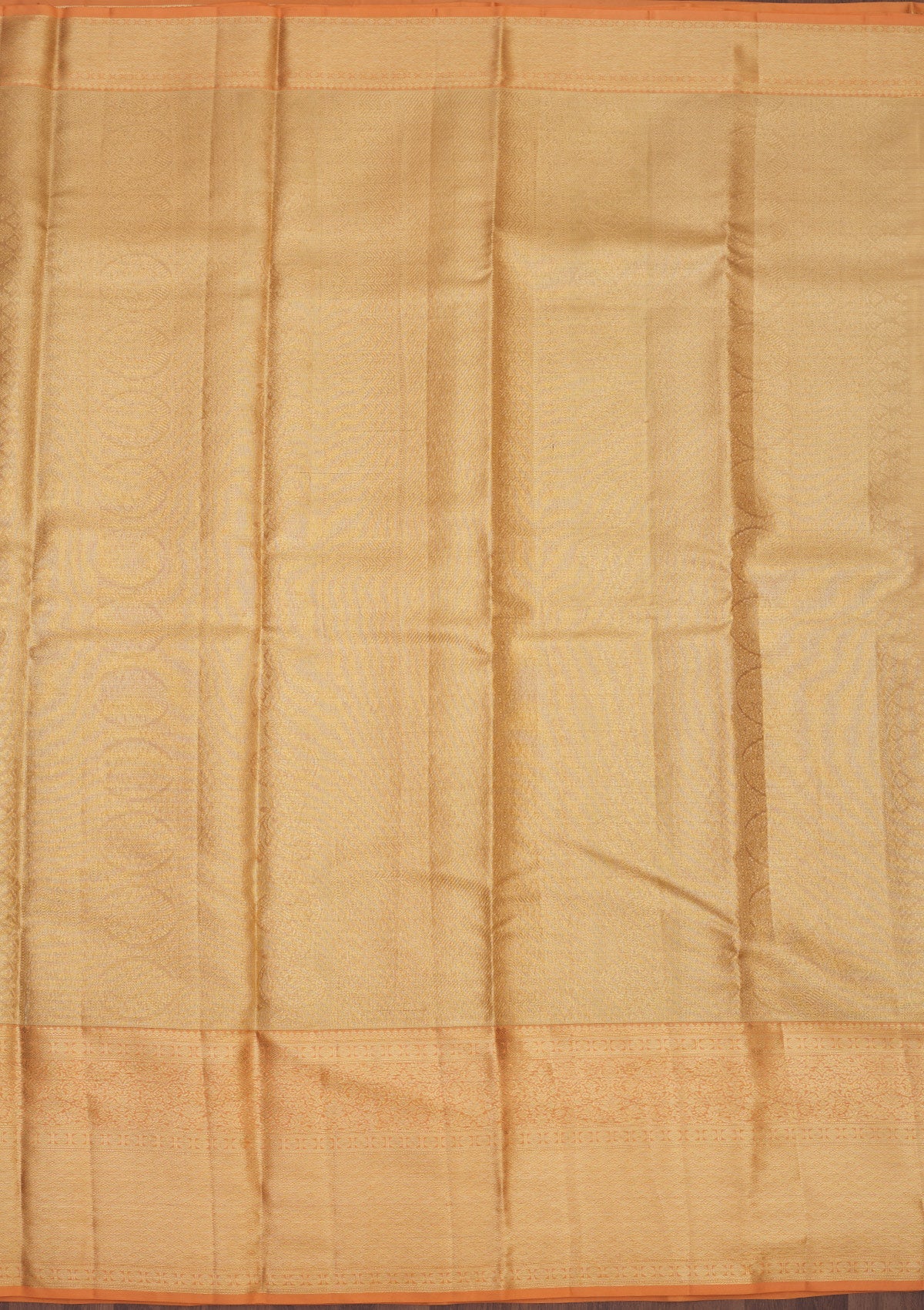 Peach Zariwork Pure Silk Saree-Koskii