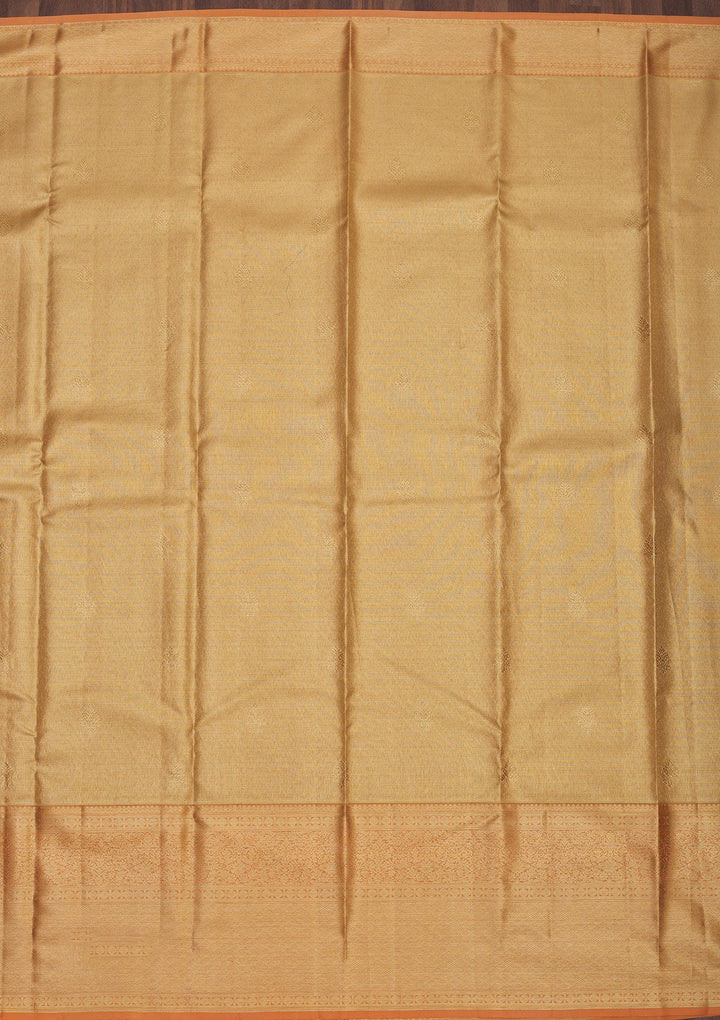 Peach Zariwork Pure Silk Saree-Koskii