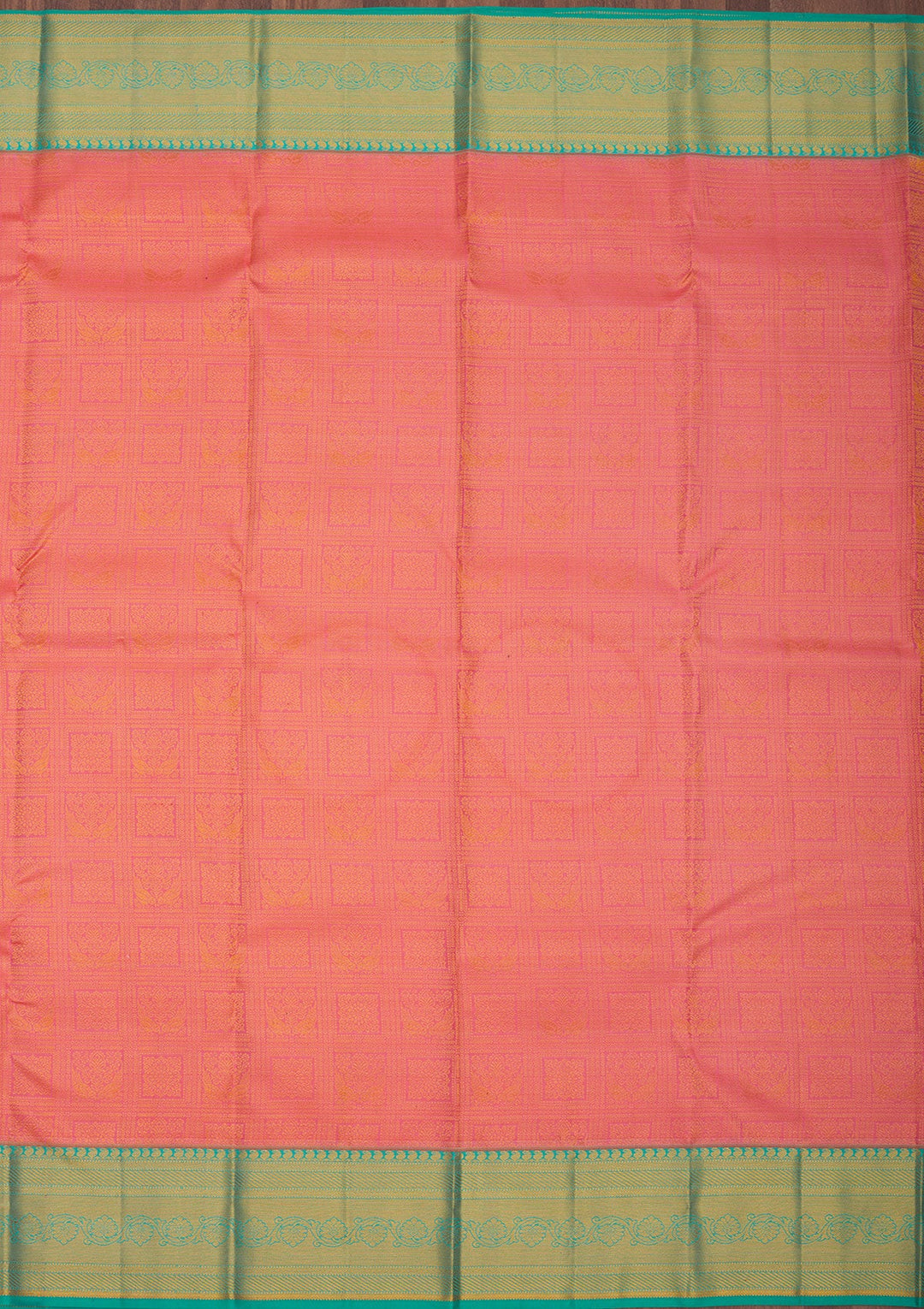 Peach Zariwork Pure Silk Saree-Koskii