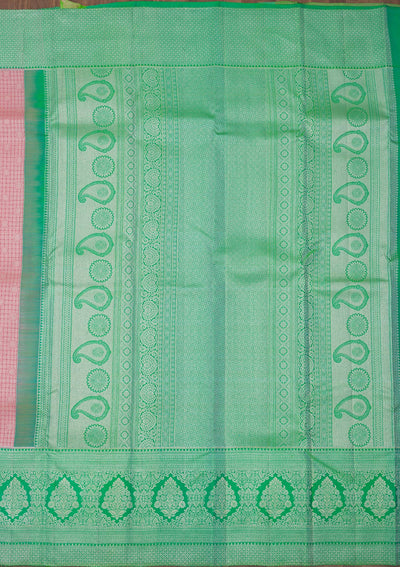 Peach Zariwork Pure Silk Saree-Koskii