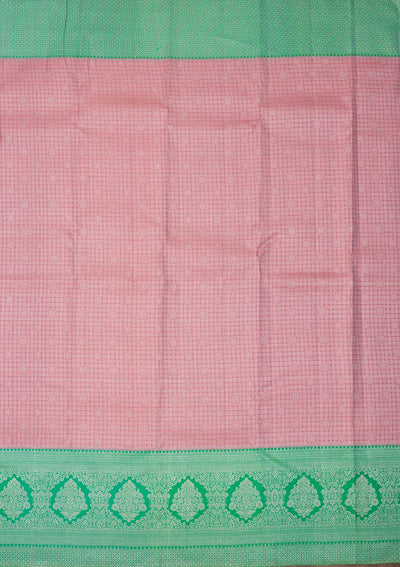 Peach Zariwork Pure Silk Saree-Koskii