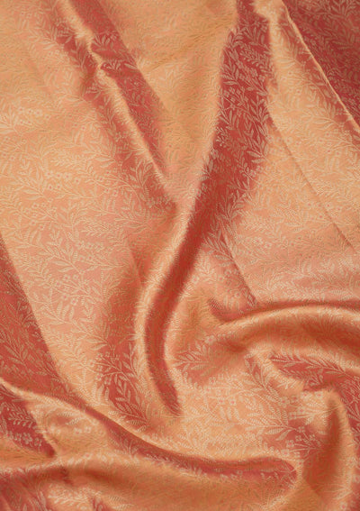 Peach Zariwork Pure Silk Saree-Koskii