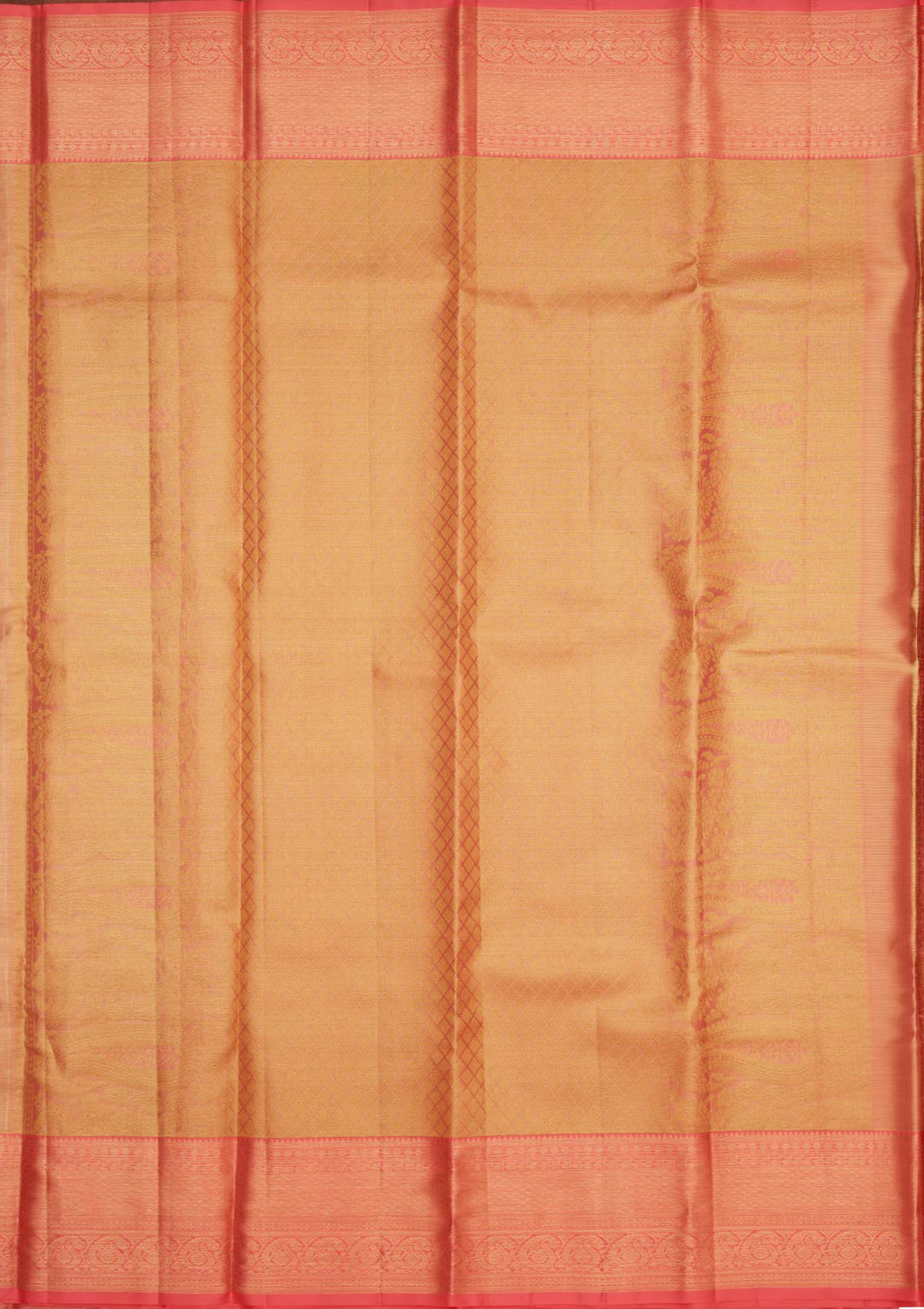 Peach Zariwork Pure Silk Saree-Koskii