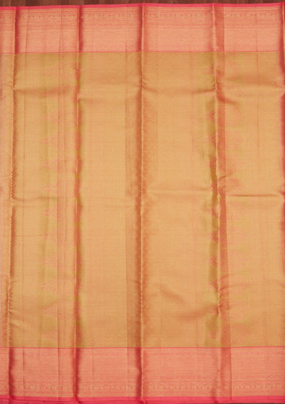 Peach Zariwork Pure Silk Saree-Koskii