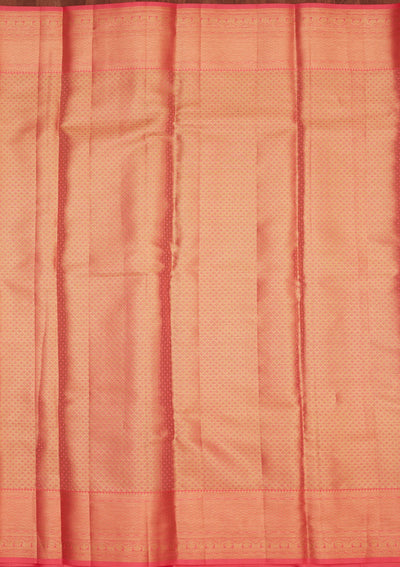 Peach Zariwork Pure Silk Saree-Koskii