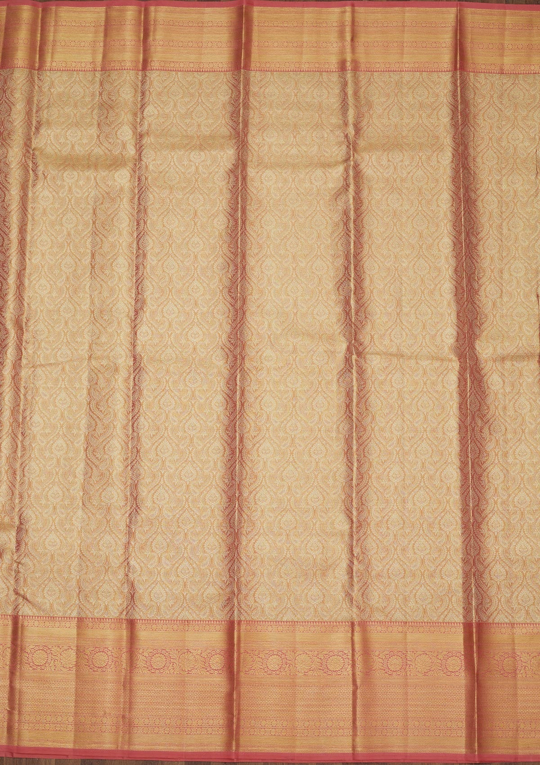 Peach Zariwork Pure Silk Saree-Koskii