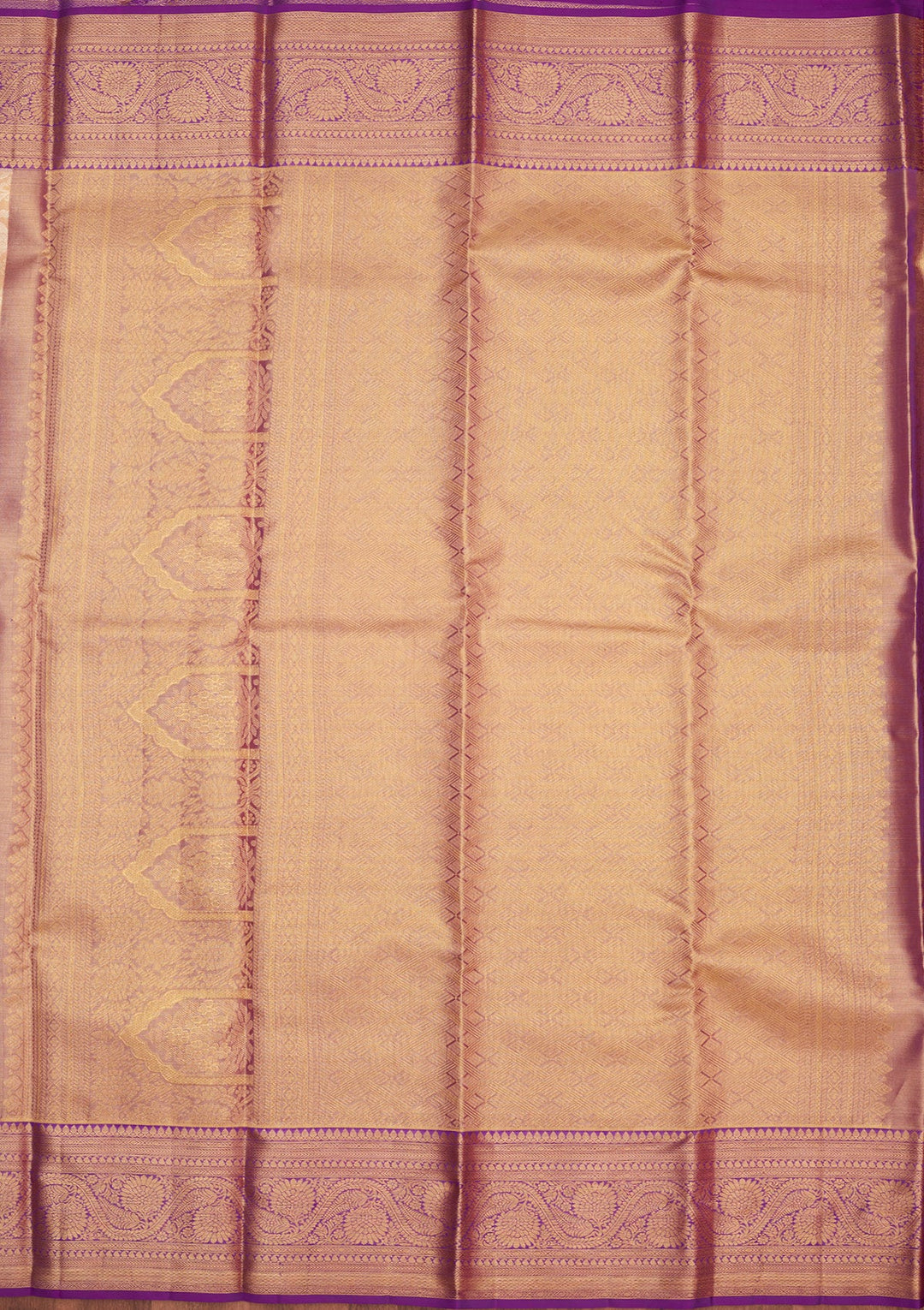 Peach Zariwork Pure Silk Saree-Koskii